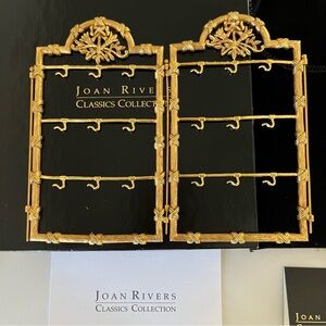 NIB RARE JOAN RIVERS TWO PANEL DISPLAY HOLDER STAND EGG CHARMS GOLD RETIRED